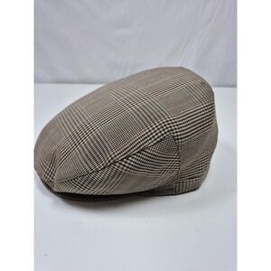 Christys' London Hat Flat Cap Fitted Mens L Brown Plaid Handmade Italy Newsboy